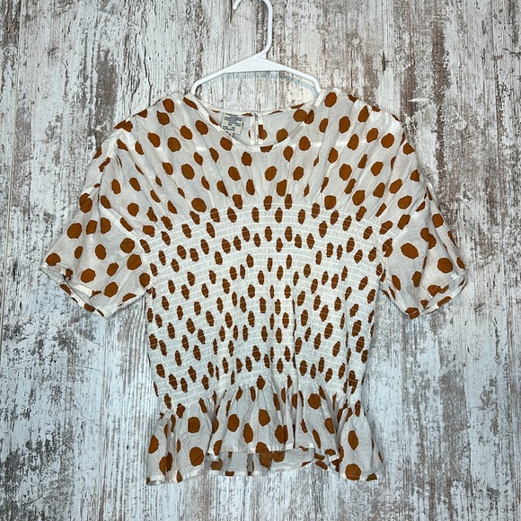 Baum und Pferdgarten size 8 Mynowa Polka Dot Organic Cotton Top Smocked - Picture 7 of 10